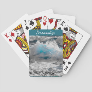 Ocean Wave Zee Crest Natuur Bagagelabel Pokerkaarten