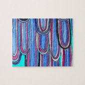 Ocean Waves aquablauw patroon Legpuzzel (Horizontaal)