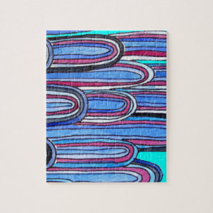 Ocean Waves aquablauw patroon Legpuzzel