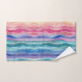 Ocean Waves Aquarel Rainbow Geïnspireerde streep Bad Handdoek (Handdoek)