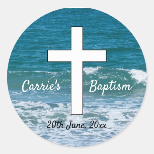 Ocean Waves Baptism sticker (Voorkant)