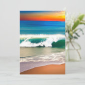 Ocean Waves Beach op Sunset Beach Bedankkaart (Staand voorkant)