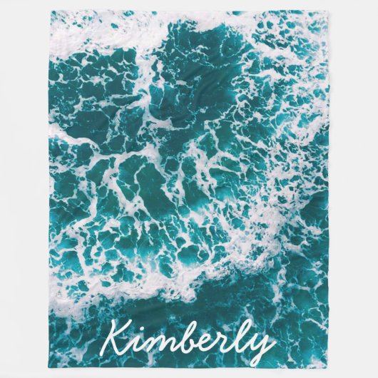 Ocean Waves Beach Tropical Name Gift For Her Fleece Deken (Voorkant)