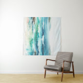 Ocean Waves Beach Waterverf schilderij Wandkleed (In Situ (horizontaal))