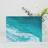 Ocean Waves Beach Wedding Invitation (Debout devant)