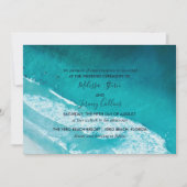 Ocean Waves Beach Wedding Invitation Kaart (Voorkant)