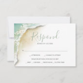 Ocean Waves Beach Wedding Réponse RSVP (Devant)
