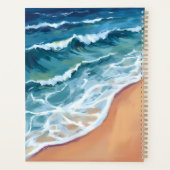 Ocean Waves Blue Watercolor Coastal Planner (Achterkant)