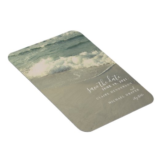 Ocean Waves Bruiloft Bewaar de datum Magneet (Rechterzijde)