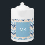 Ocean Waves Chevron<br><div class="desc">Ocean Waves Chevron ZigZag Scribble Motif - nous rappelle la plage et l'océan. Deux tons bleus et un sable blanc - Nous avons laissé toutes les images utilisées dans ce design personnalisable - Vous pouvez jouer avec eux à votre contenu de coeur - Cliquez sur le bouton orange "Personnaliser This"...</div>