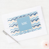 Ocean Waves Chevron Rechthoekige Sticker (Envelop)