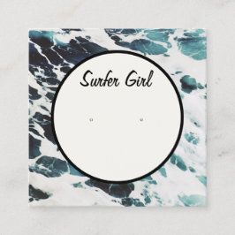Ocean Waves Coastal Earring Display Card Vierkante Visitekaartje