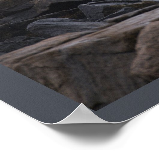 Ocean Waves Crashing Rocks Poster (Coin)