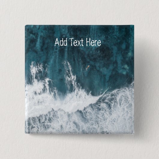 Ocean Waves Crashing Vierkante Button 5,1 Cm (Voorkant)
