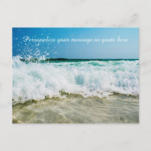 Ocean Waves Crashore Shore Personalize Message Briefkaart (Voorkant)