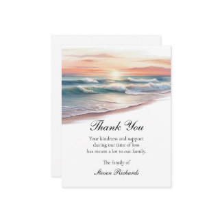 Ocean Waves Dank u begrafenis Kaarten