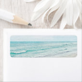 Ocean Waves die Aqua Light Blue Waterverf schilder Etiket (Insitu)