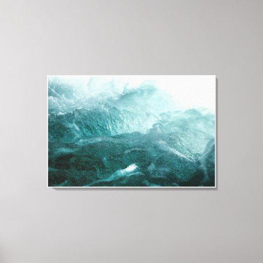 Ocean Waves Donkere en lichtblauwe delicate Bubbel Canvas Afdruk (Voorkant)