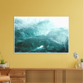 Ocean Waves Donkere en lichtblauwe delicate Bubbel Canvas Afdruk (Insitu (Woonkamer))