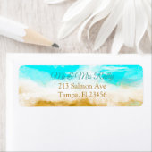 Ocean Waves en Sandy Beach Etiket (Insitu)