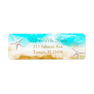 Ocean Waves en Sandy Beach Label