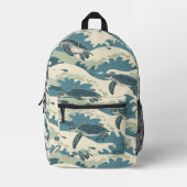 Ocean Waves en Turtles Design Bedrukte Rugzak (Voorkant)