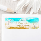 Ocean Waves et Sandy Beach Étiquette (En situation)