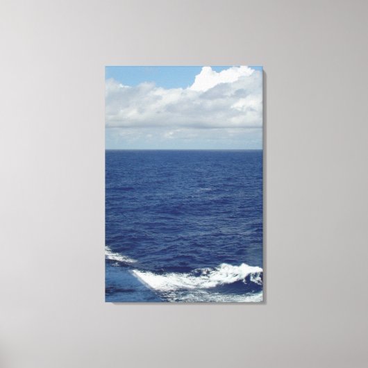 Ocean Waves Fluffy White Clouds Blue Sky Canvas (Voorkant)