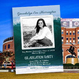 Ocean Waves Foto Graduation Party Uitnodiging