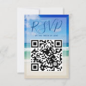 Ocean Waves Foto QR Code Beach Weddenschap RSVP Ca Kaartje (Voorkant)