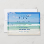 Ocean Waves Foto Tropical Beach Wedding RSVP Card (Voorkant)
