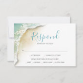 Ocean Waves Mariage Turquoise Blue Réponse RSVP (Devant)
