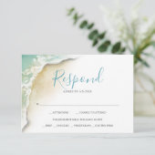 Ocean Waves Mariage Turquoise Blue Réponse RSVP (Debout devant)