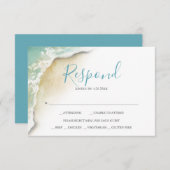 Ocean Waves Mariage Turquoise Blue Réponse RSVP (Devant / Derrière)