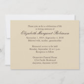 Ocean Waves Memorial Service Funeral Announement Kaart (Achterkant)