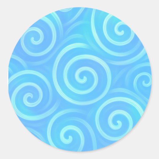 Ocean Waves of Pastel Dreams - Stickers ronds de 1 (Devant)