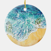Ocean Waves op Beach Keramisch Ornament (Achterkant)