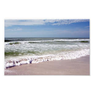 Ocean Waves op Pink Sandy Beach Foto Afdruk