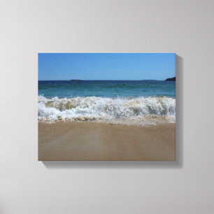 Ocean Waves op Zand Beach III Canvas Afdruk