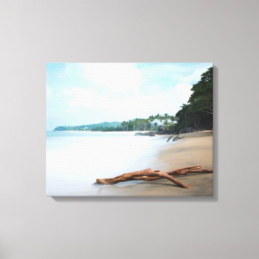 Ocean Waves op zandstrand Canvas Afdruk (Voorkant)