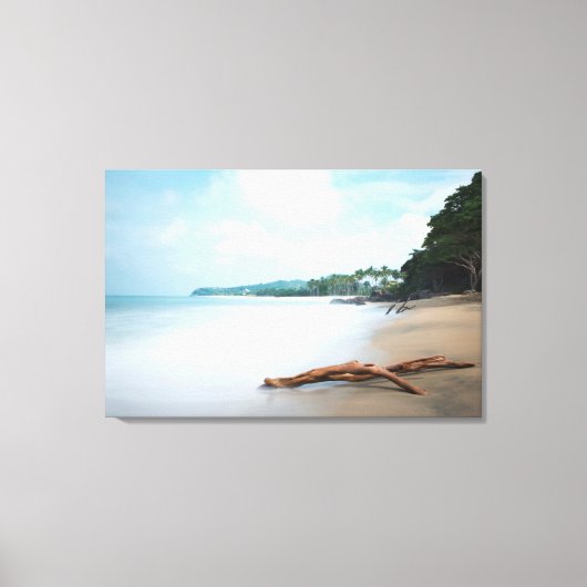 Ocean Waves op zandstrand Canvas Afdruk (Voorkant)