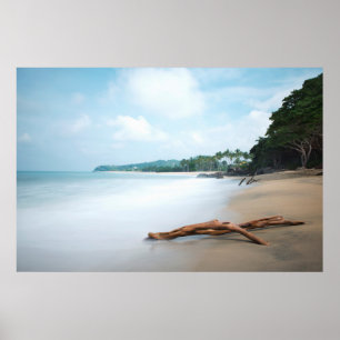 Ocean Waves op zandstrand Poster