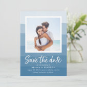 Ocean Waves | Photo Save the Date Card (Staand voorkant)