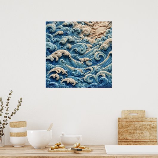 Ocean Waves Poster (Keuken)