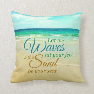 Ocean Waves Quote Beach Pillow Kussen
