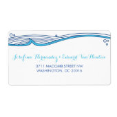 Ocean Waves Reply Card Mailing Address Label (Voorkant)