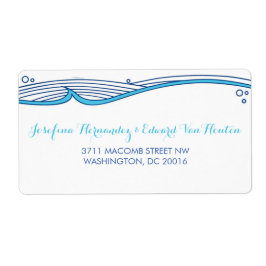 Ocean Waves Reply Card Mailing Address Label