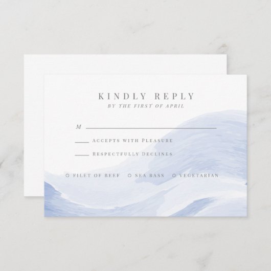 Ocean Waves-responskaart RSVP Kaartje (Voorkant / Achterkant)