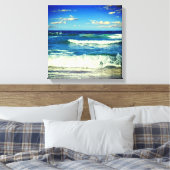 Ocean Waves Rolling to Shore Canvas Wrap" (Insitu (Slaapkamer))