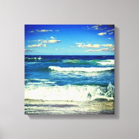 Ocean Waves Rolling to Shore Canvas Wrap" Afdruk (Voorkant)